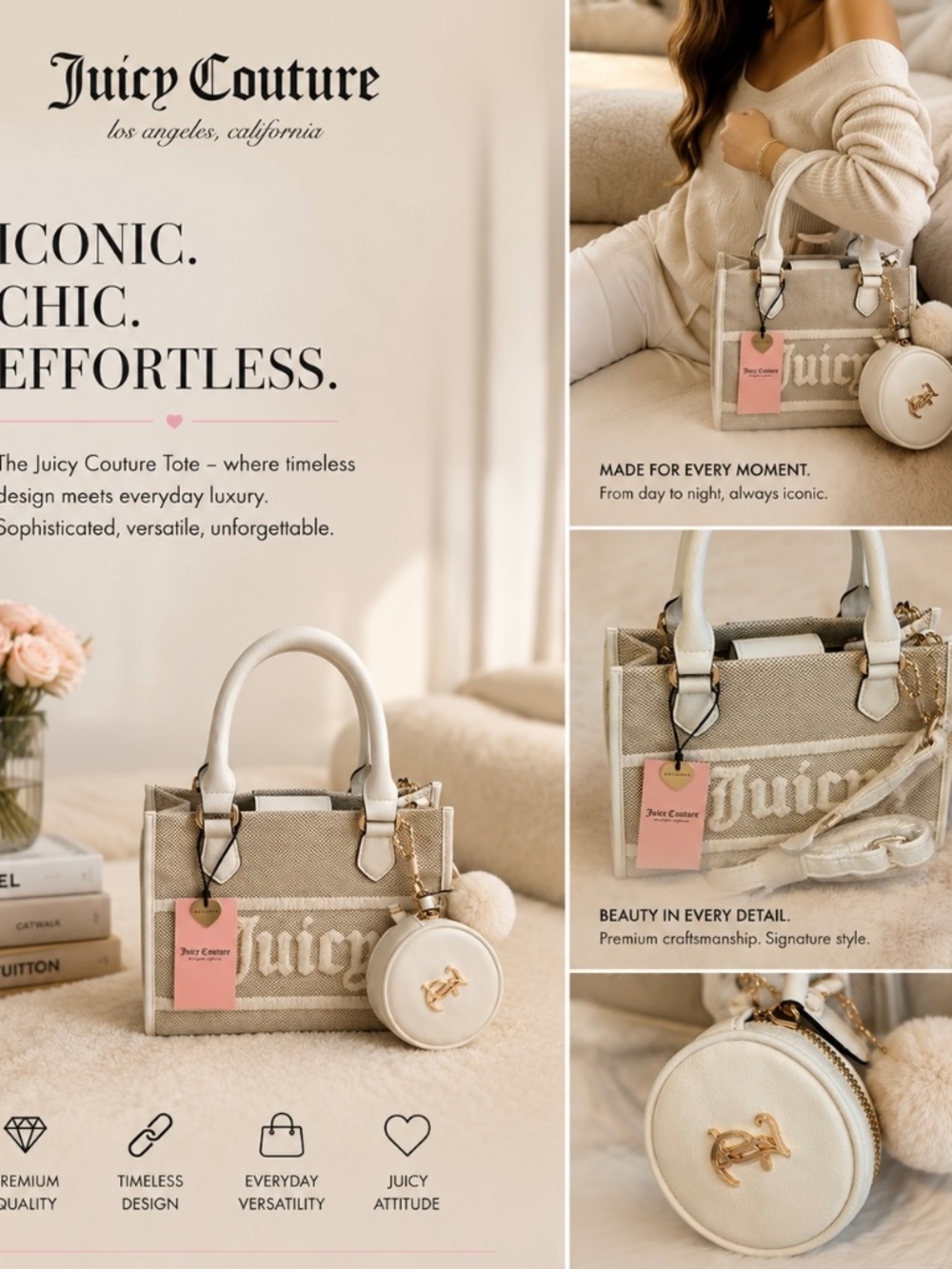 JUICY RESORT MINI TOTE WITH CROSSBODY STRAP NWT